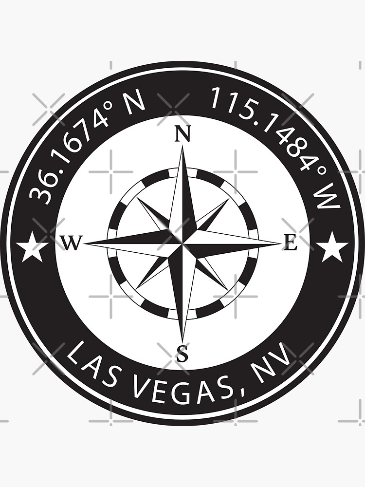 Las Vegas, Nevada Geographical Coordinates by TeeOhGraphics