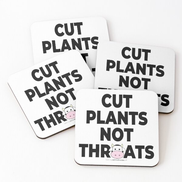 Item preview, cut plants not throats - vegan activist graphics (108 v2) designed and sold by blindfoldsoff.
