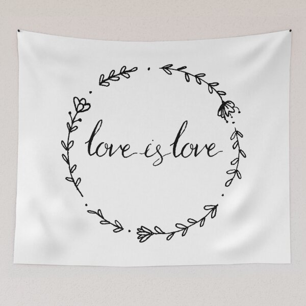 Item preview, Love is Love, floral LGBT pride designed and sold by hannahrosesmith.
