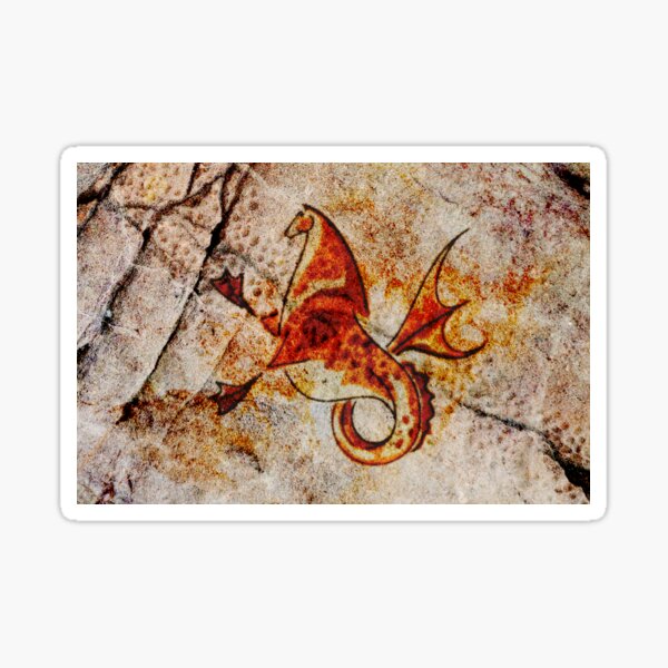 Hippocampus Cave Painting Sticker