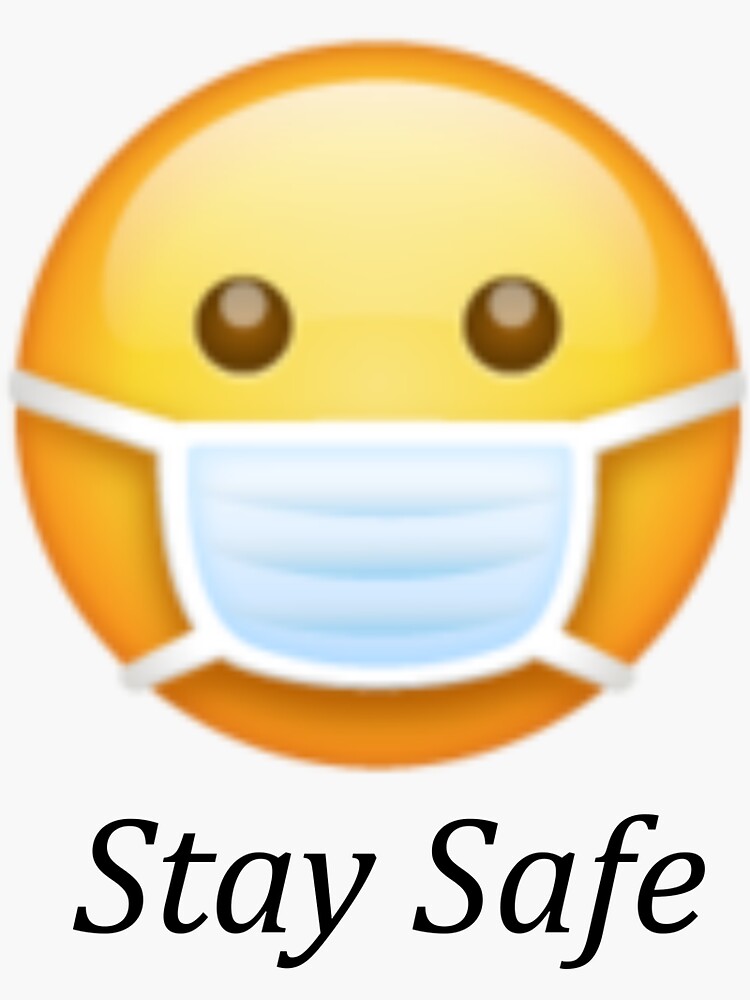 "Stay safe mask emoji" Sticker for Sale by ONIT247 Redbubble