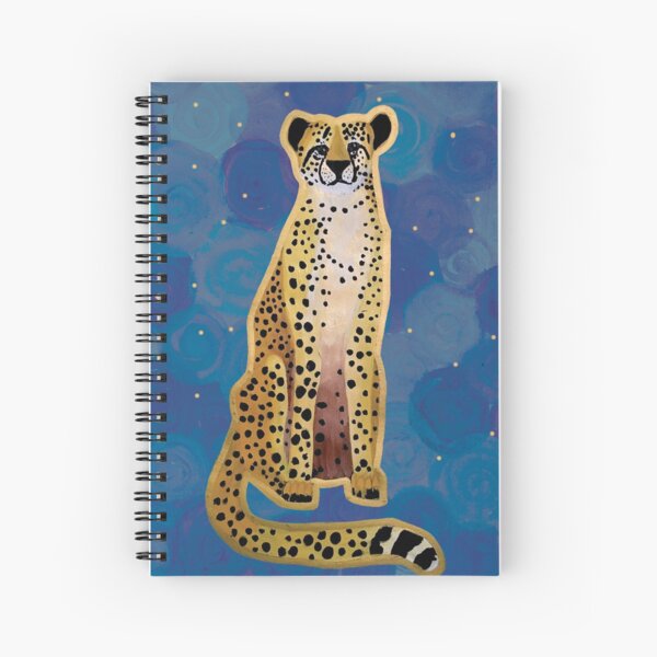 Cheetah on Blue Spiral Notebook