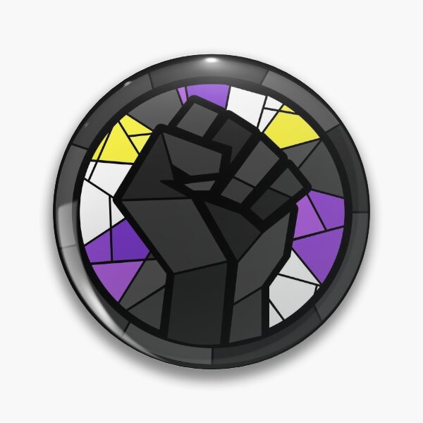 Item preview, BLM Stained Glass Fist (Non-Binary) designed and sold by OctopodArts.
