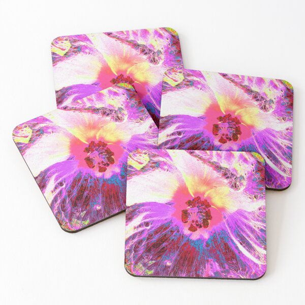 Item preview, Psychedelic Trippy Rainbow Colors Hibiscus Flower designed and sold by myrubiogarden.