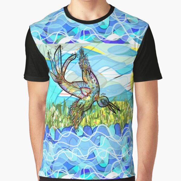 El pájaro y el río Camiseta gráfica
