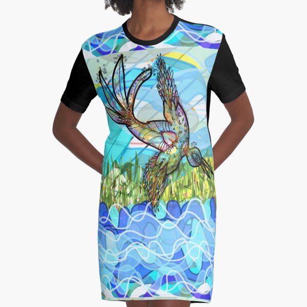 El pájaro y el río Vestido camiseta
