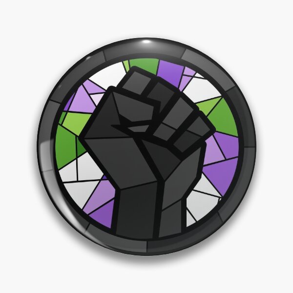 Item preview, BLM Stained Glass Fist (Genderqueer) designed and sold by OctopodArts.