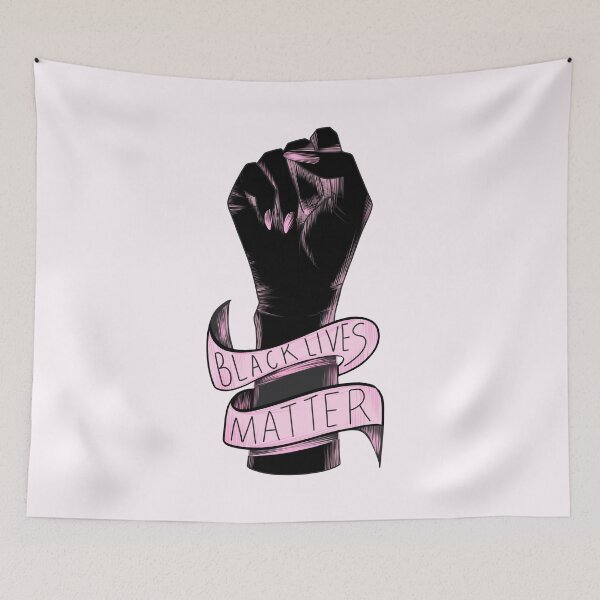 Item preview, black lives matter banner power fist raised into the air  designed and sold by illhustration.