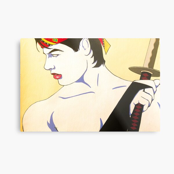 A Broken Heart Is Blind, A Blind Japanese Samurai Metal Print