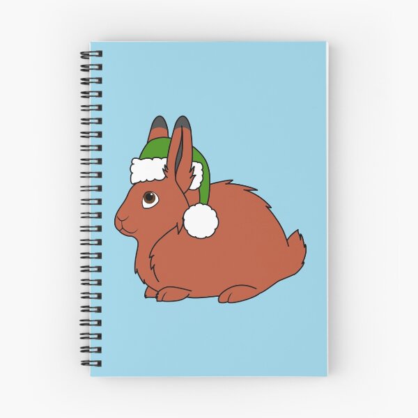 Item preview, Red Arctic Hare with Christmas Green Santa Hat designed and sold by Grifynne.