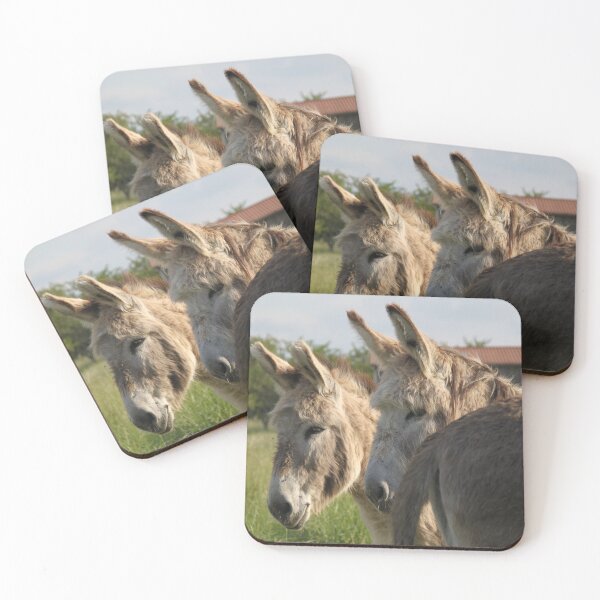 Item preview, Adorable grey donkeys in the high grass meadow	 designed and sold by EstelleRossetti.