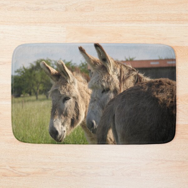 Item preview, Adorable grey donkeys in the high grass meadow	 designed and sold by EstelleRossetti.