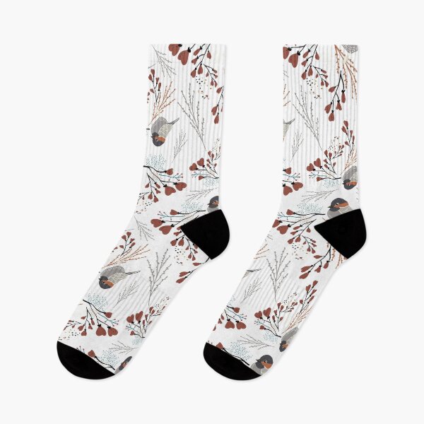 Item preview, Grey & Rust Chickadee Heart Berry Floral  designed and sold by StudioPosies.