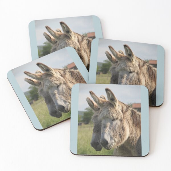 Item preview, Adorable grey donkeys in the high grass meadow	 designed and sold by EstelleRossetti.