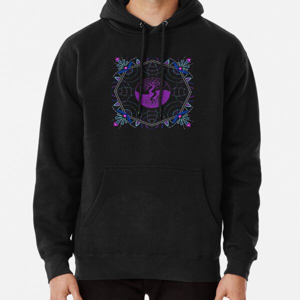 Yin Yang Tree of Life Mandala - Sacred Geometry Pullover Hoodie