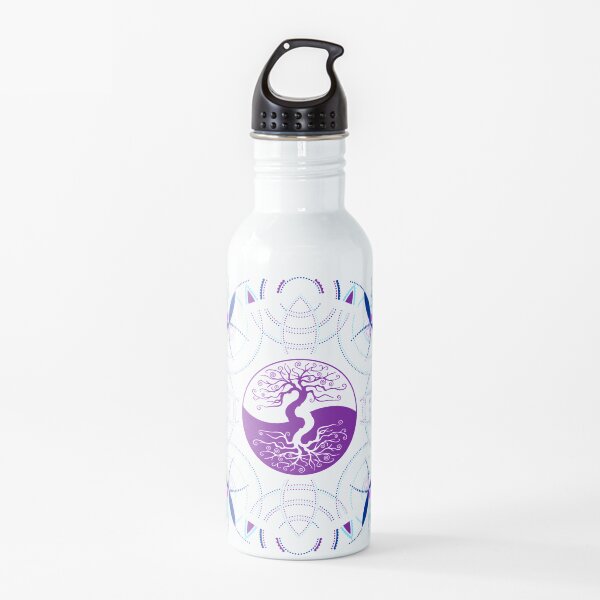 Yin Yang Tree of Life Mandala - Sacred Geometry Water Bottle