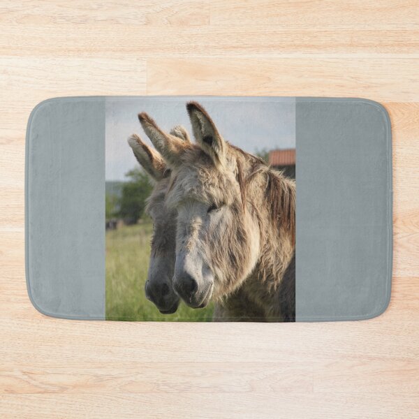 Item preview, Adorable grey donkeys in the high grass meadow	 designed and sold by EstelleRossetti.