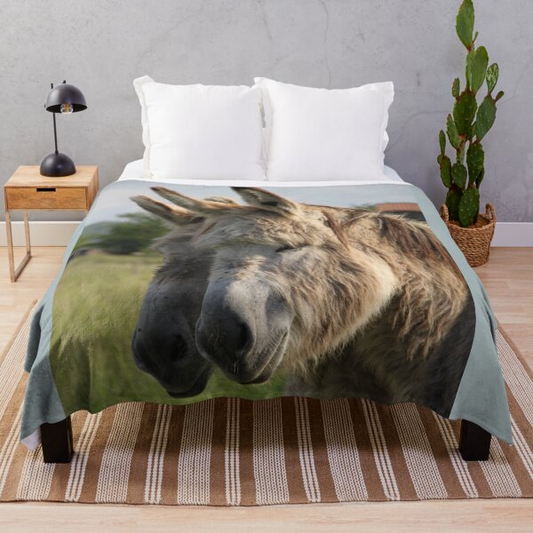 Item preview, Adorable grey donkeys in the high grass meadow	 designed and sold by EstelleRossetti.