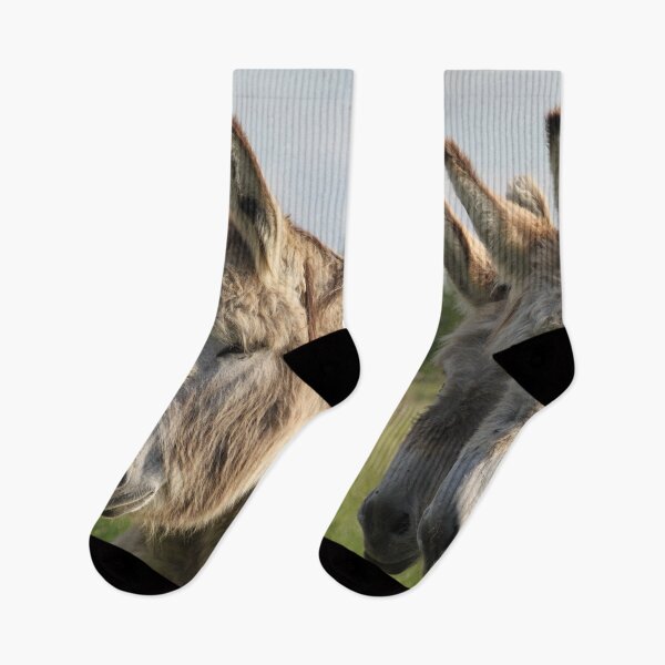 Item preview, Adorable grey donkeys in the high grass meadow	 designed and sold by EstelleRossetti.