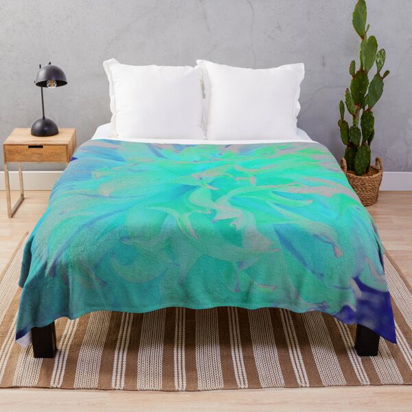 Item preview, Elegant Aquamarine Green and Blue Dahlia Flower designed and sold by myrubiogarden.