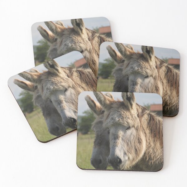 Item preview, Adorable grey donkeys in the high grass meadow	 designed and sold by EstelleRossetti.