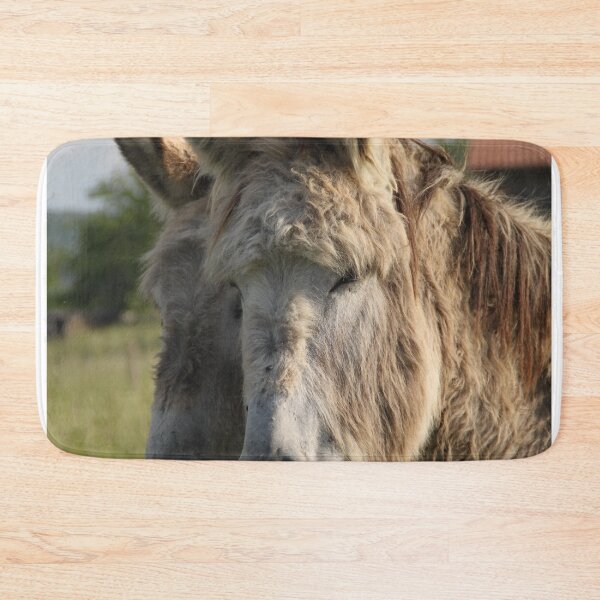 Item preview, Adorable grey donkeys in the high grass meadow	 designed and sold by EstelleRossetti.