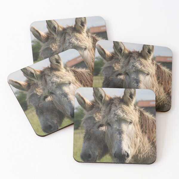 Item preview, Adorable grey donkeys in the high grass meadow	 designed and sold by EstelleRossetti.