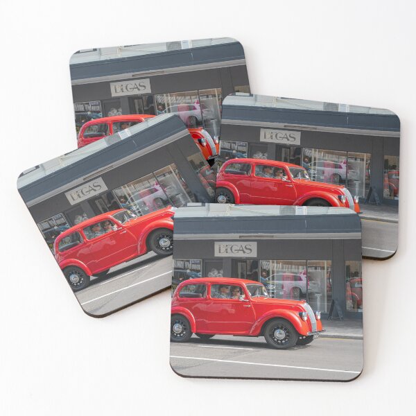 Item preview, Red Morris 8 car in deco city of Napier New Zealand. designed and sold by Brian Scantlebury.