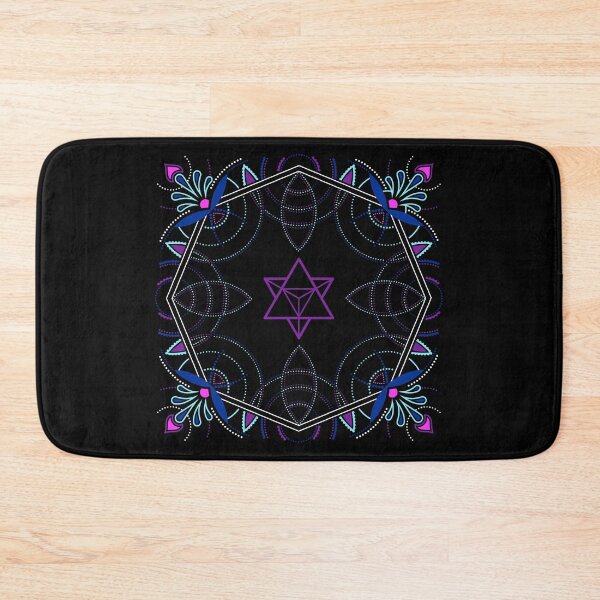 Merkaba / Startetrahedron Symbol Mandala - Sacred Geometry Bath Mat