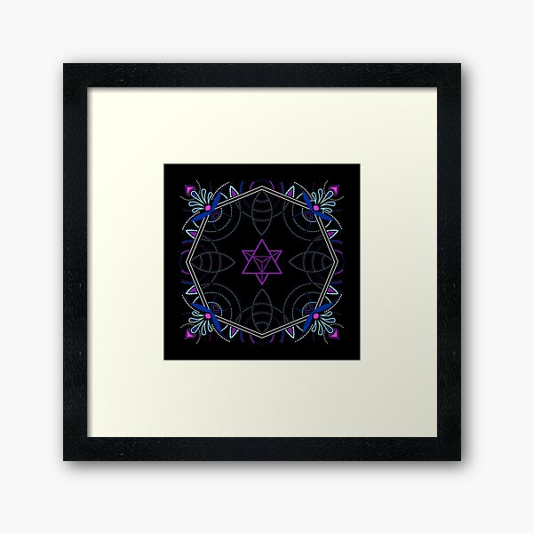 Merkaba / Startetrahedron Symbol Mandala - Sacred Geometry Framed Art Print
