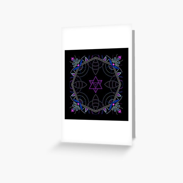 Merkaba / Startetrahedron Symbol Mandala - Sacred Geometry Greeting Card