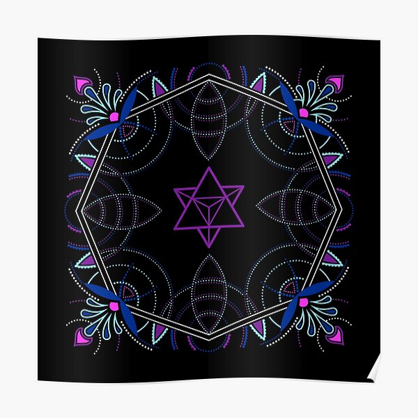 Merkaba / Startetrahedron Symbol Mandala - Sacred Geometry Poster