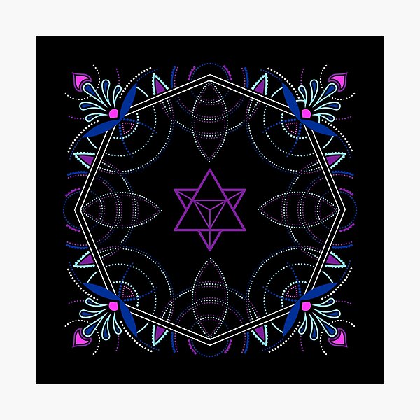 Merkaba / Startetrahedron Symbol Mandala - Sacred Geometry Photographic Print