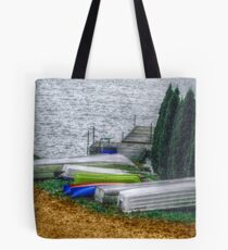 Six Boats In A Row Tote Bag