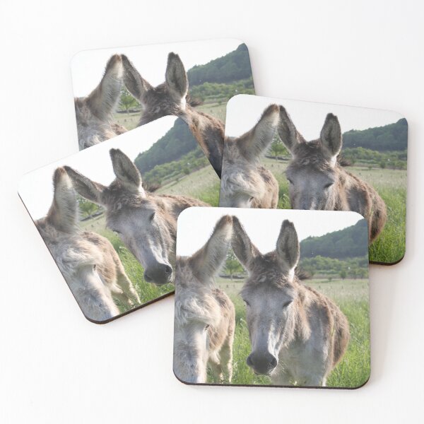 Item preview, Adorable grey donkeys in the high grass meadow	 designed and sold by EstelleRossetti.