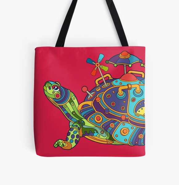 Turtle All Over Print Tote Bag
