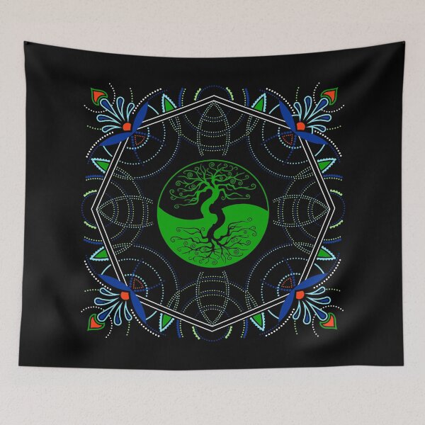 Item preview, Green Yin Yang Tree of Life Mandala - Sacred Geometry designed and sold by SheeArtworks.