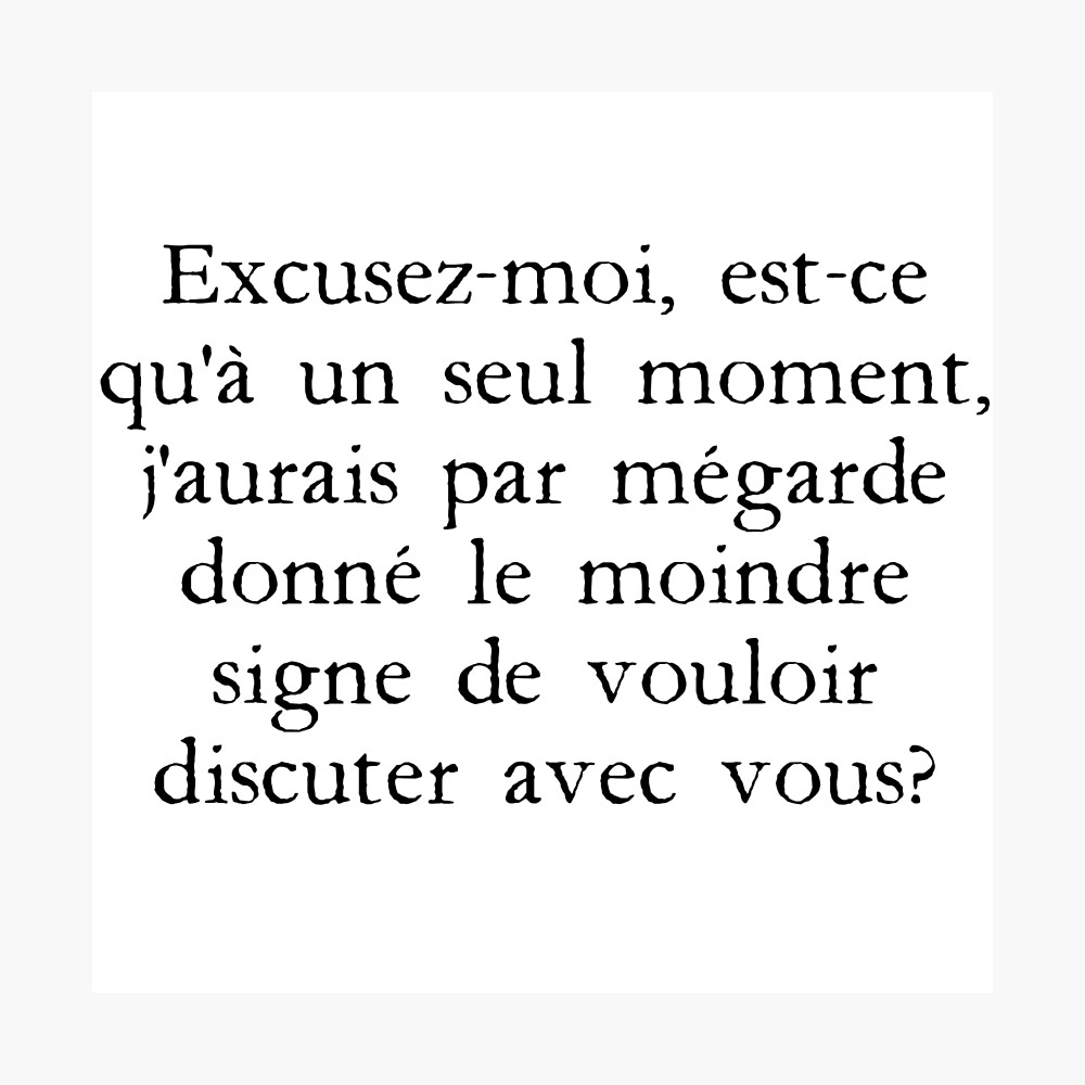 Poster Kaamelott Excusez Moi Est Ce Qu A Un Seul Moment J Aurais Par Megarde Donne Le Moindre Signe De Vouloir Discuter Avec Vous Par Footon Redbubble