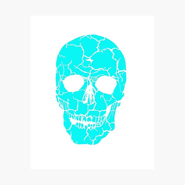 Lámina fotográfica «cabeza de calavera Cráneo agrietado cara de