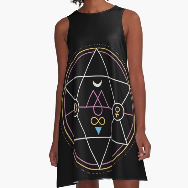 Alchemy Transmutation Circle - True Love Symbol A-Line Dress