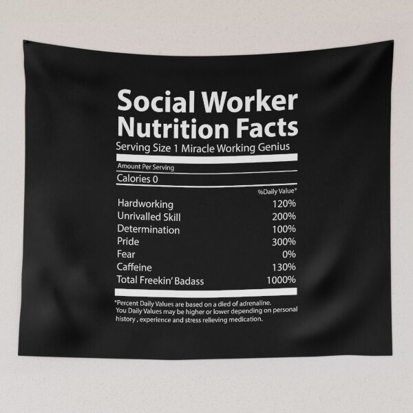 Artikelvorschau, Social Worker Nutrition Facts Lustiges Geschenk entworfen und verkauft von 2blackcherries.