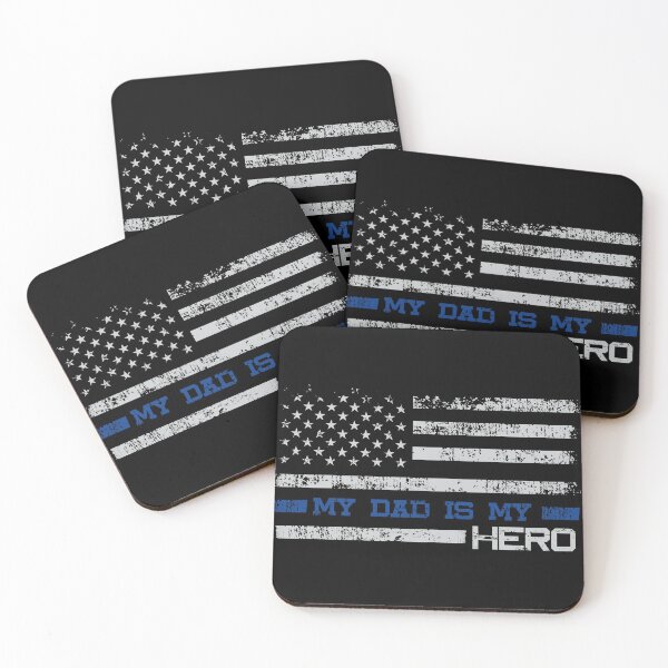 Item preview, Dad Is A Hero Gift Idea - Son Daughter of Police  print designed and sold by Lisbob.