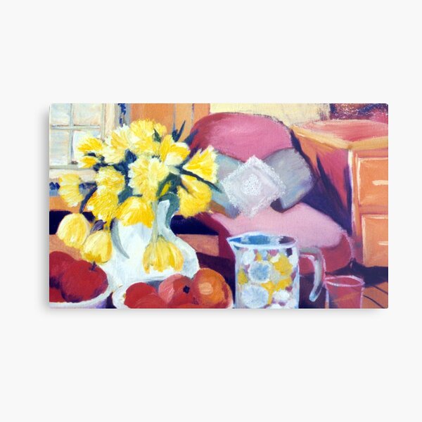 Flowers, fruit and water - image for dining areas Metal Print
