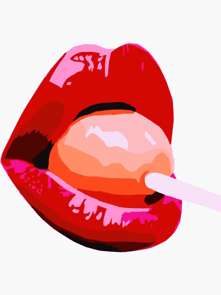 "Lollipop Lips" Sticker by bellalee7 Redbubble