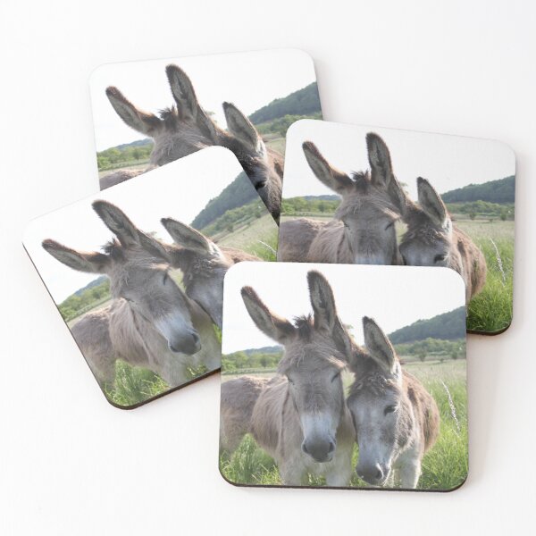 Item preview, Adorable grey donkeys in the high grass meadow	 designed and sold by EstelleRossetti.