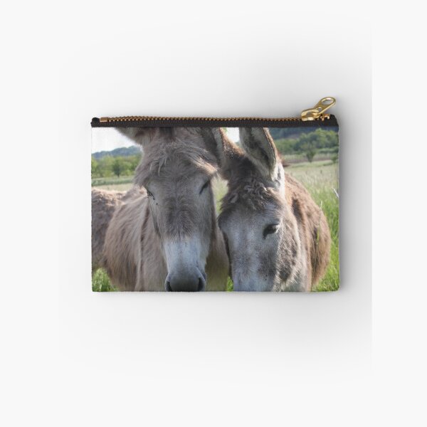 Item preview, Adorable grey donkeys in the high grass meadow	 designed and sold by EstelleRossetti.