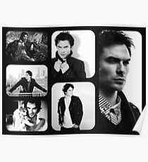 Ian Somerhalder in Black and White Poster