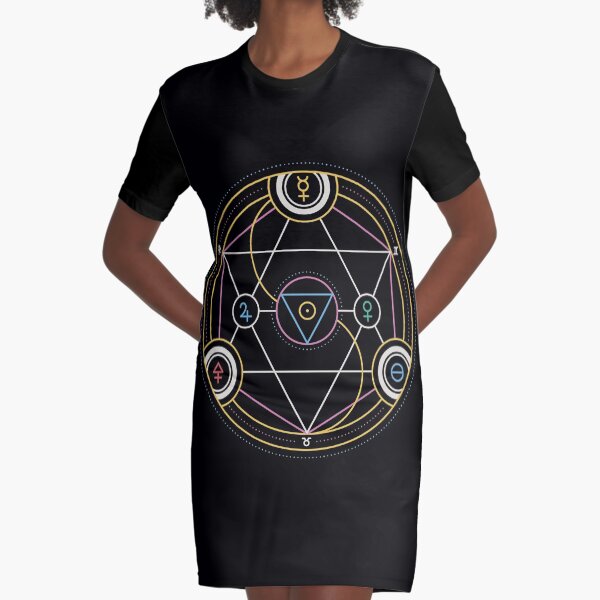 Alchemy Transmutation Circle - Self-development Symbol Graphic T-Shirt Dress