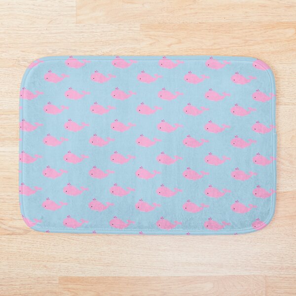 Item preview, Pink whale bath mat designed and sold by BatholomewMat.