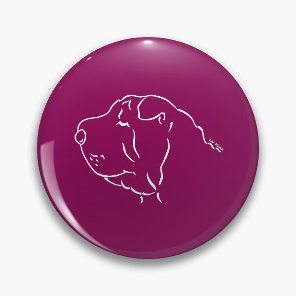 Item preview, Shar Pei silhouette outline white designed and sold by LivHana.